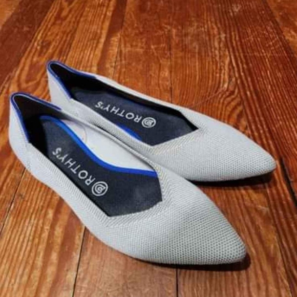 Rothy's Shoes - Rothys Point Grey Flats Size 8.5